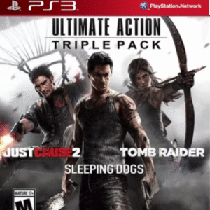 Ultimate Action Triple Pack (Sleeping Dogs + Tomb Raider (2013) + Just Cause 2) + PlayStation 3 – Mídia Digital